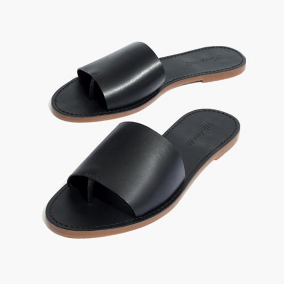 Madewell Shoes - Madewell Black Leather Boardwalk Post Sandal 8½